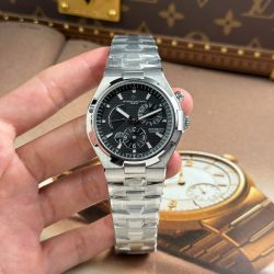 Đồng Hồ Vacheron Constantin Replica 11 Overseas Dual Time 47450 Mặt Đen Xưởng 9F 42mm (2)