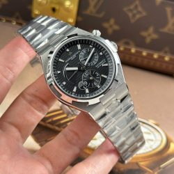 Đồng Hồ Vacheron Constantin Replica 11 Overseas Dual Time 47450 Mặt Đen Xưởng 9F 42mm (2)