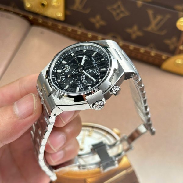 Đồng Hồ Vacheron Constantin Replica 11 Overseas Dual Time 47450 Mặt Đen Xưởng 9F 42mm (2)