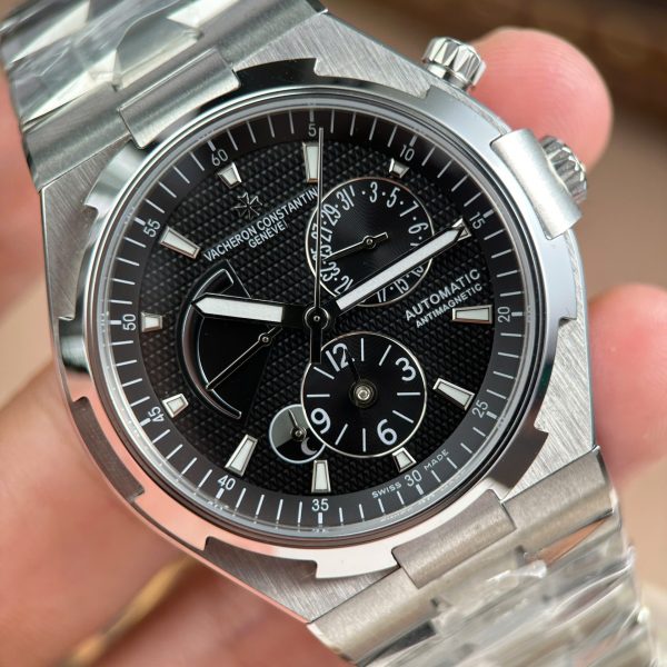 Đồng Hồ Vacheron Constantin Replica 11 Overseas Dual Time 47450 Mặt Đen Xưởng 9F 42mm (2)