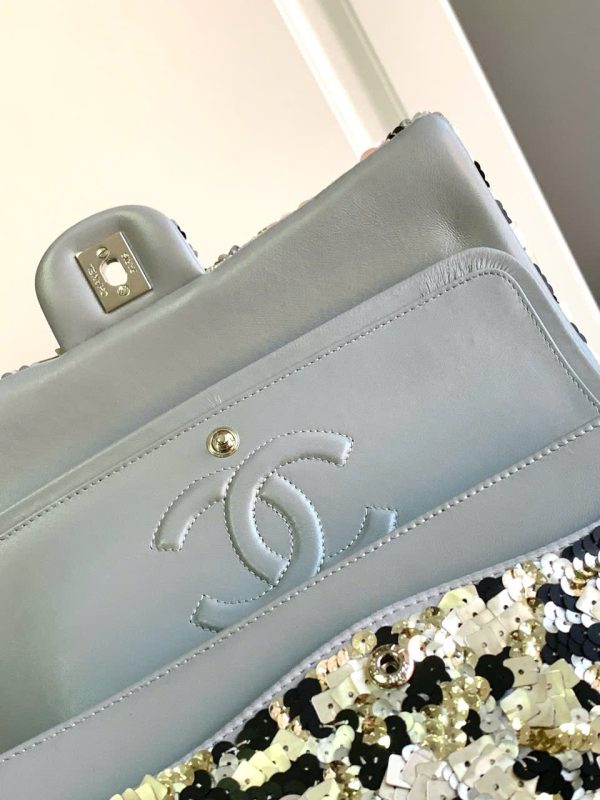 Túi Xách Chanel Classic Siêu Cấp Đính Cườm Họa Tiết Hoa Hồng 25cm (2)