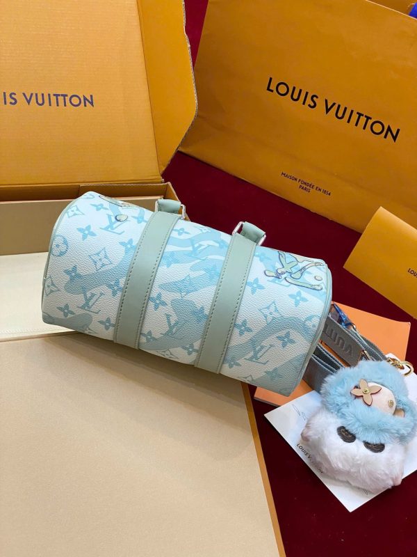 Túi Xách Louis Vuitton LV Speedy Bandoulière Siêu Cấp Màu Xanh Nhạt 25cm (2)