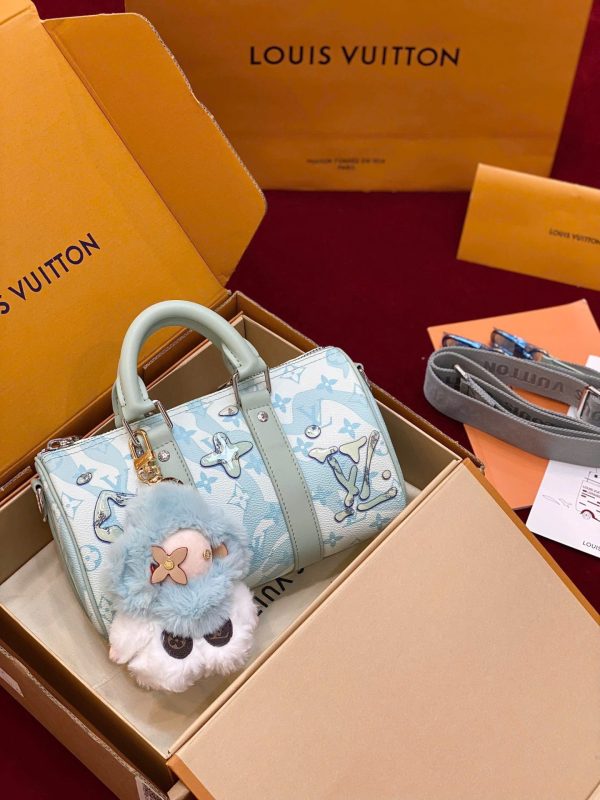 Túi Xách Louis Vuitton LV Speedy Bandoulière Siêu Cấp Màu Xanh Nhạt 25cm (2)