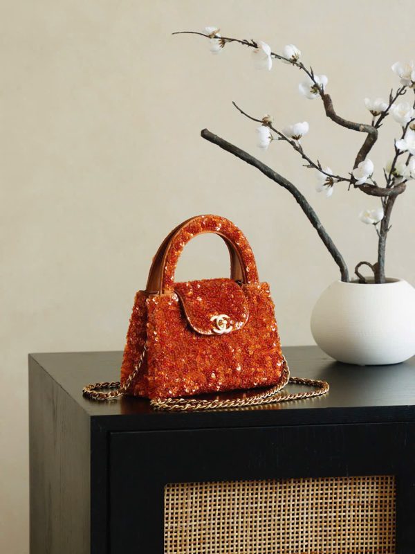 Túi Xách Nữ Chanel Kelly Siêu Cấp Màu Đỏ Đính Cườm 20cm (2)