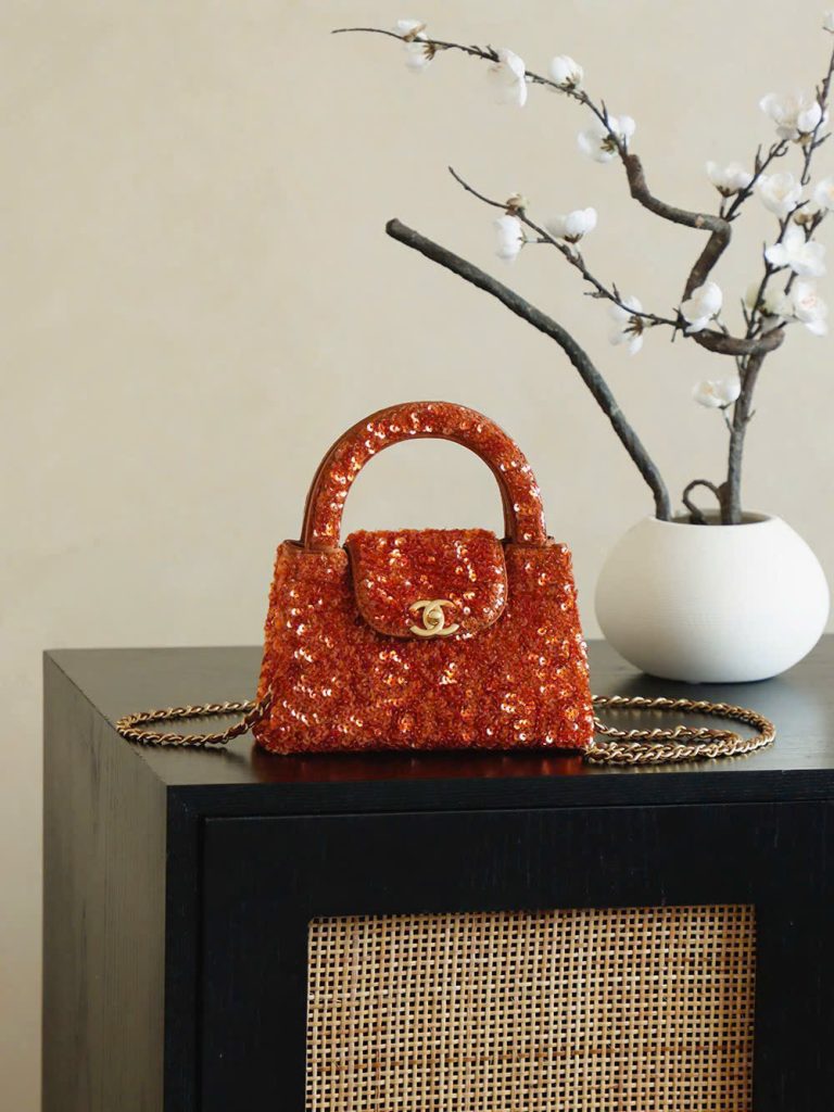 Túi Xách Nữ Chanel Kelly Siêu Cấp Màu Đỏ Đính Cườm 20cm (2)