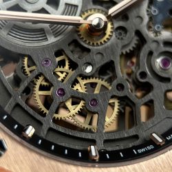 Đồng Hồ Audemars Piguet Rep Cao Cấp Royal Oak Jumbo Extra-thin Openworked 16204 Mặt Lộ Cơ Mạ Vàng Hồng Xưởng ZF 39mm (2)