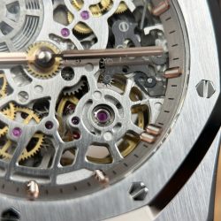 Đồng Hồ Audemars Piguet Replica 11 Royal Oak Jumbo Extra-thin Openworked 16204 Mặt Lộ Cơ Màu Trắng Nhà Máy ZF 39mm (2)