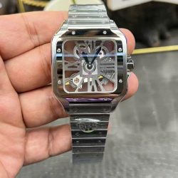 Đồng Hồ Cartier Santos CRWHSA0015 Replica 11 Mặt Lộ Cơ Dây Kim Loại Xưởng THB 39 (2)
