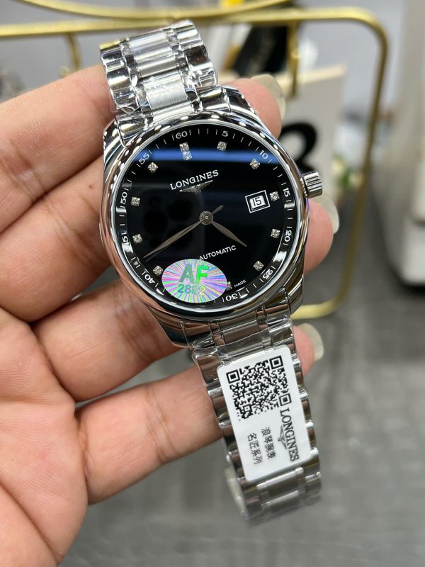Đồng Hồ Longines Replica 11 Master Collection Mặt Đen Dây Kim Loại 38 (2)