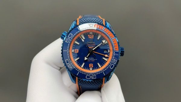 Đồng Hồ Omega Seamaster Planet Ocean Replica 11 Màu Xanh Blue Dây Cao Su Nhà Máy VS 45 (2)