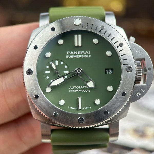 Đồng Hồ Panerai Submersible PAM01055 Replica 11 Màu Xanh Lá Cây Máy Cơ Thụy Sỹ Nhà Máy VS 42mm (2)