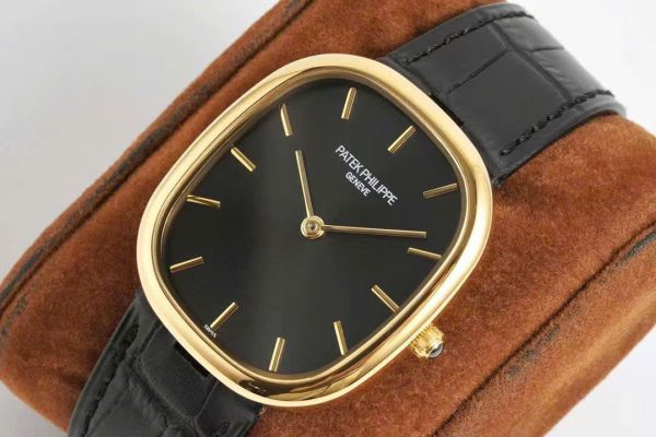 Đồng Hồ Patek Philippe Ellipse 5738R Replica 11 Mặt Đen Dây Da 34x39mm (2)