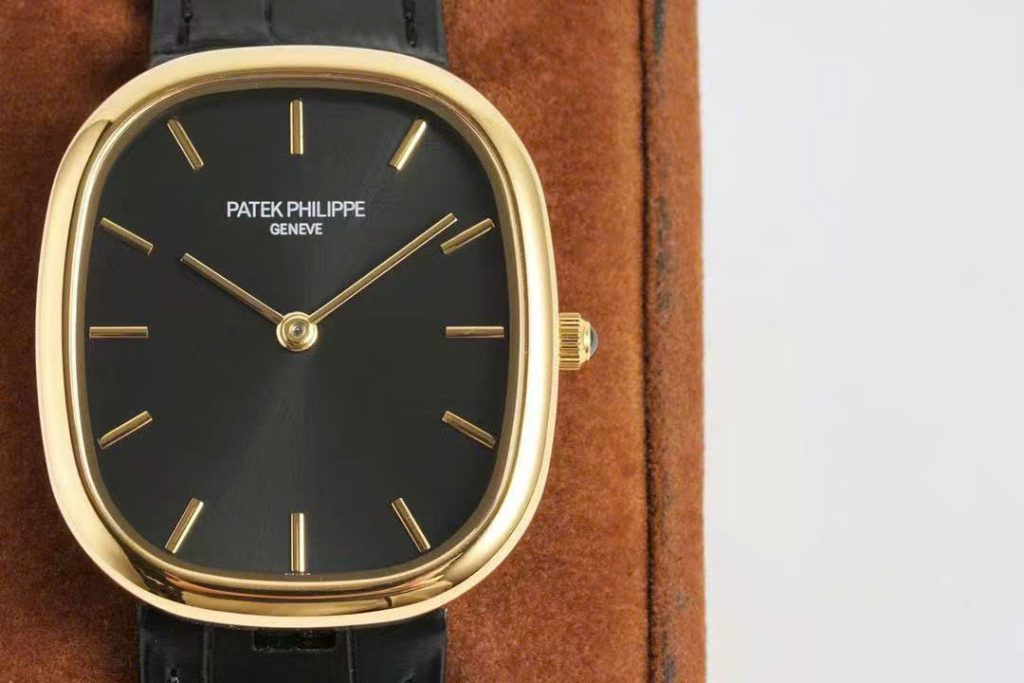 Đồng Hồ Patek Philippe Ellipse 5738R Replica 11 Mặt Đen Dây Da 34x39mm (2)