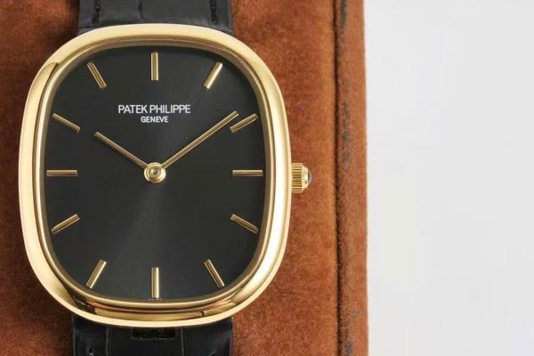 Đồng Hồ Patek Philippe Ellipse 5738R Replica 11 Mặt Đen Dây Da 34x39mm (2)