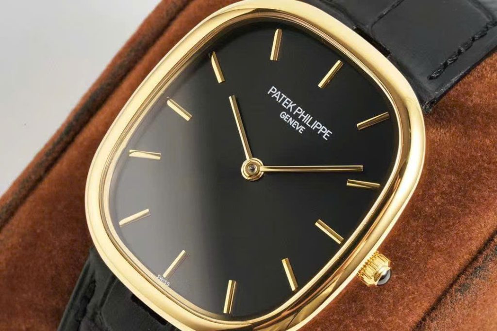 Đồng Hồ Patek Philippe Ellipse 5738R Replica 11 Mặt Đen Dây Da 34x39mm (2)