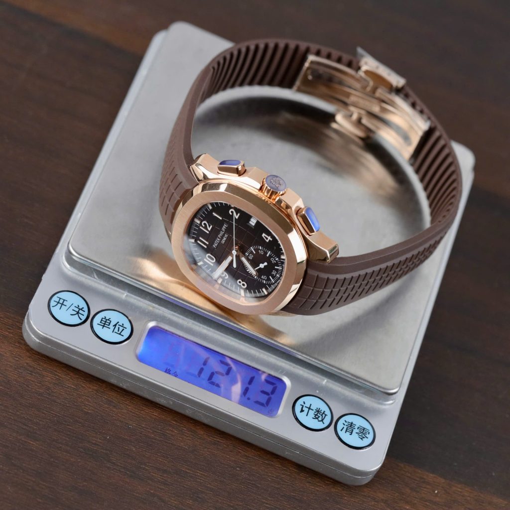Đồng Hồ Patek Philippe Replica 11 Aquanaut 5968G Màu Nâu Dây Cao Su 42 (2)