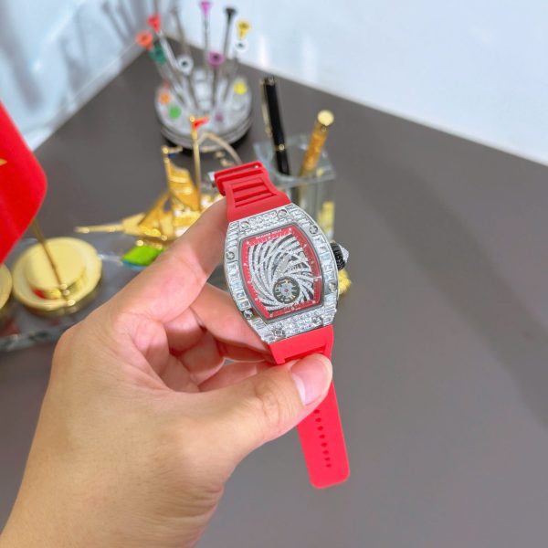 Đồng Hồ Richard Mille RM51-02 Màu Đỏ Replica 11 Máy Cơ Đính Đá Baguette 40mm (1)