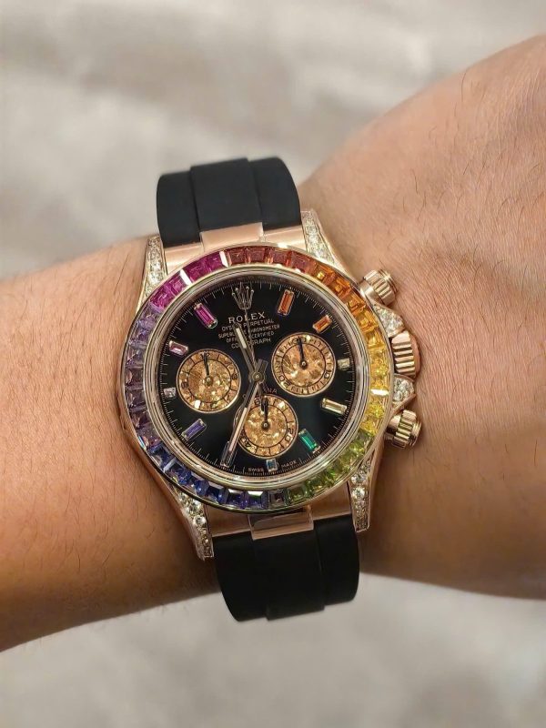 Đồng Hồ Rolex Cosmograph Daytona Rainbow 116595RBOW Nhà Máy FH 154 Grams 40mm (2)
