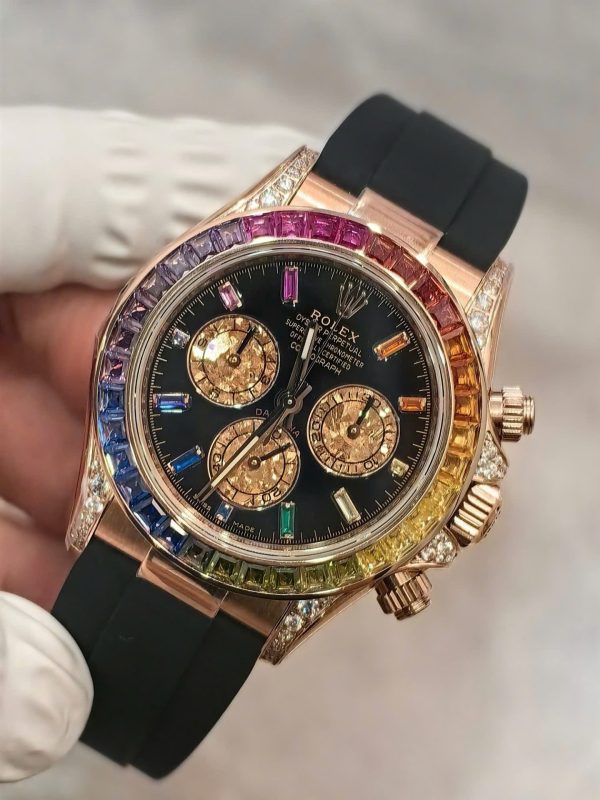 Đồng Hồ Rolex Cosmograph Daytona Rainbow 116595RBOW Nhà Máy FH 154 Grams 40mm (2)