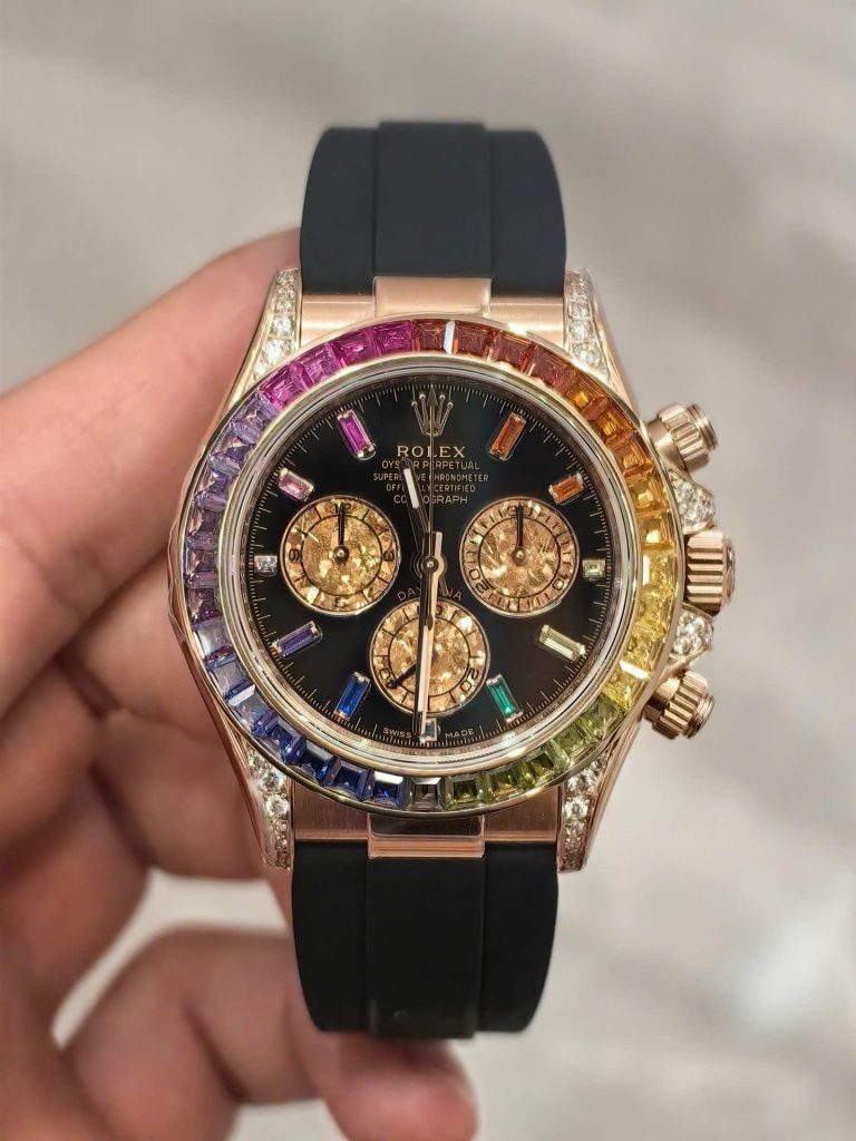 Đồng Hồ Rolex Cosmograph Daytona Rainbow 116595RBOW Nhà Máy FH 154 Grams 40mm (2)
