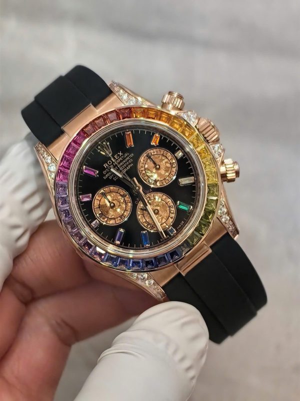 Đồng Hồ Rolex Cosmograph Daytona Rainbow 116595RBOW Nhà Máy FH 154 Grams 40mm (2)