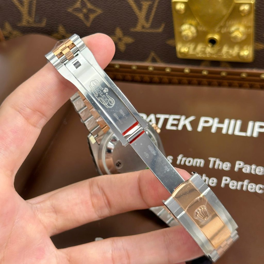 Đồng Hồ Rolex DateJust Replica 11 Mặt Xám Cọc Số Da Quang Nhà Máy VS 36mm (2)