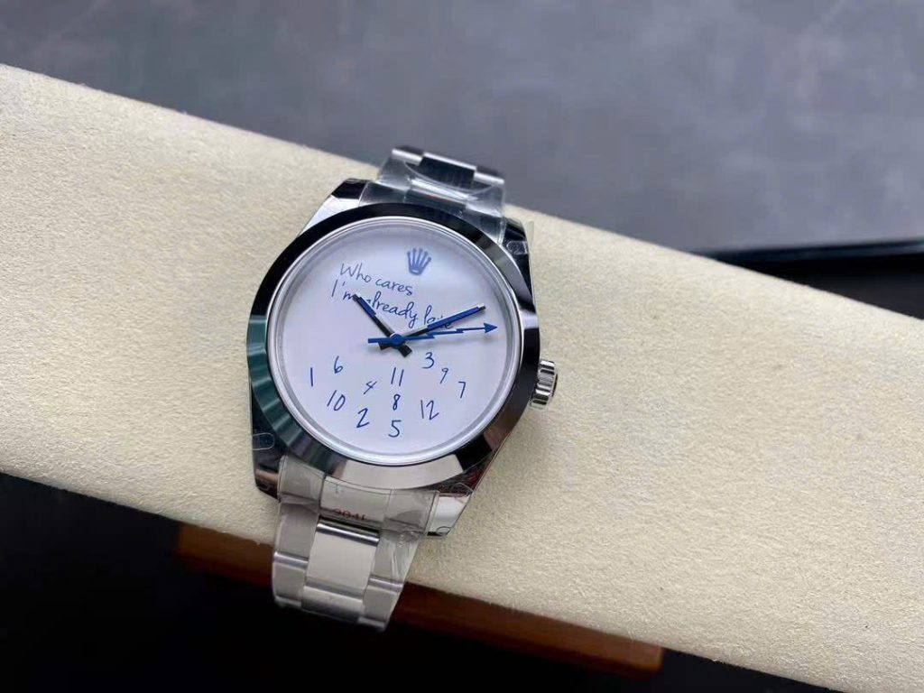 Đồng Hồ Rolex DateJust Who Cares I'm Already late Replica 11 Mặt Trắng Máy Cơ Thụy Sỹ 41mm (2)