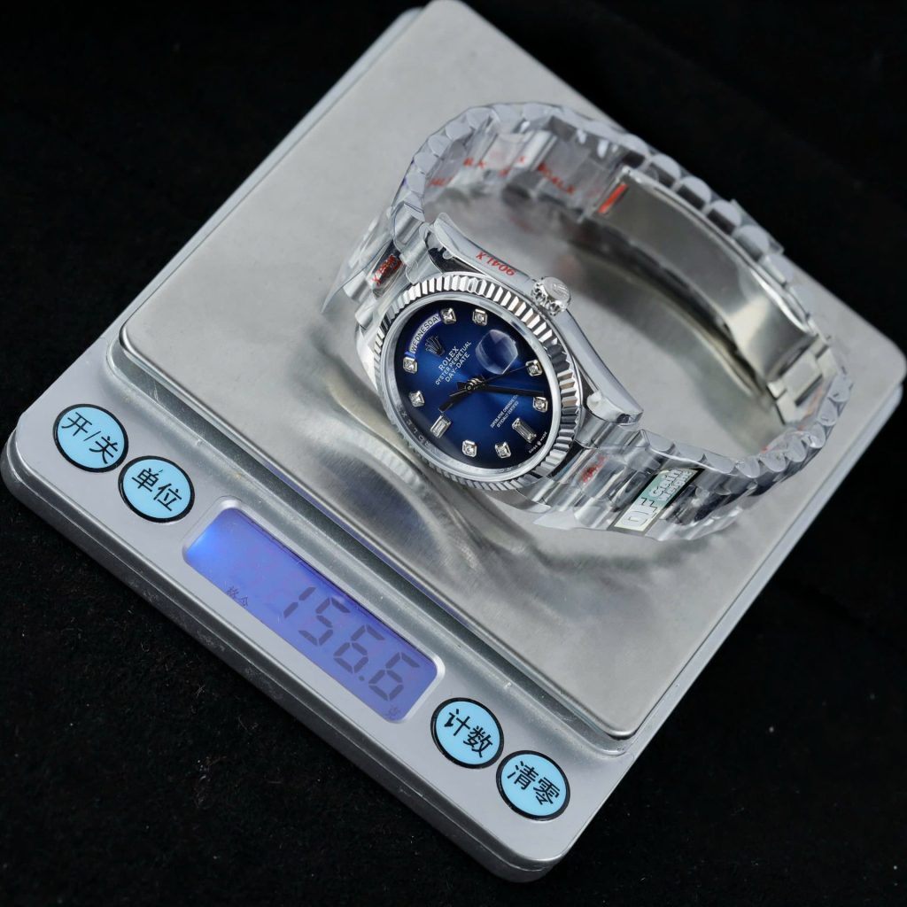 Đồng Hồ Rolex Day-Date 128239 Replica 11 Mặt Xanh Ombre Trọng Lượng ~157 Gram Xưởng QF 36mm (1)