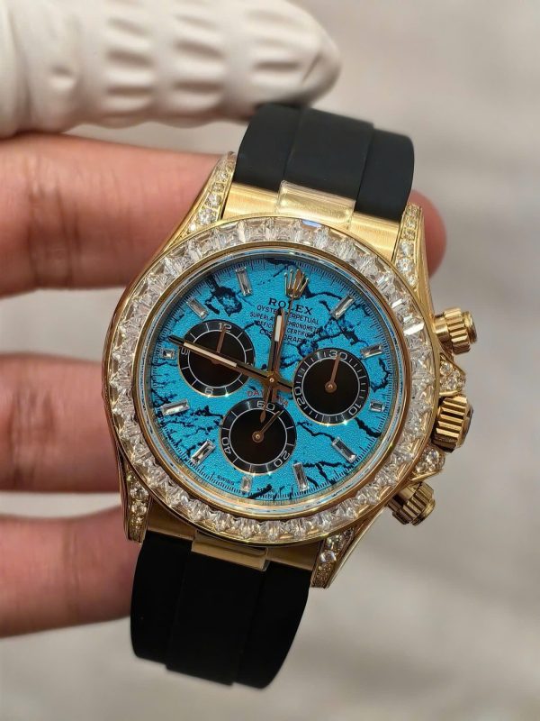 Đồng Hồ Rolex Daytona 126538TBR Turquoise Diamond Dial Chế Tác Xưởng FH 40mm (1)