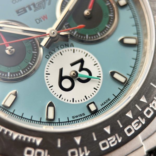 Đồng Hồ Rolex Daytona DiW Ferrari Replica 11 Mặt Tiffany Vỏ Carbon Trắng Siêu Nhẹ 40mm (2)