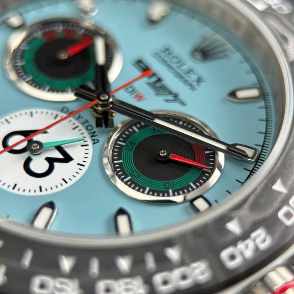 Đồng Hồ Rolex Daytona DiW Ferrari Replica 11 Mặt Tiffany Vỏ Carbon Trắng Siêu Nhẹ 40mm (2)