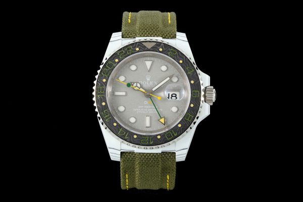 Đồng Hồ Rolex GMT-Master II DiW Replica 11 Vỏ Carbon Trắng Mặt Xám 40mm (2)