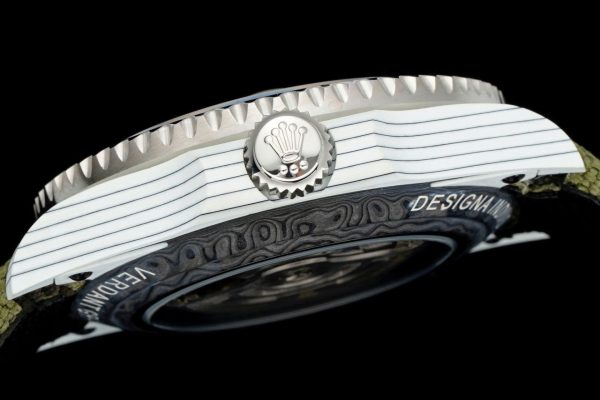 Đồng Hồ Rolex GMT-Master II DiW Replica 11 Vỏ Carbon Trắng Mặt Xám 40mm (2)