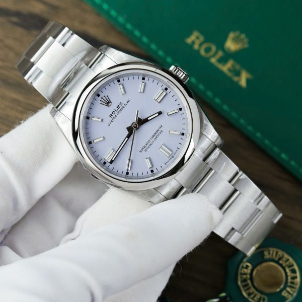 Đồng Hồ Rolex Oyster Perpetual 126000 Replica 11 Mặt Số Màu Hoa Oải Hương Nhà Máy VS 36mm (2)