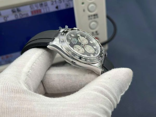 Đồng Hồ Rolex Replica 11 Cosmograph Daytona 126519LN Mặt Đen Dây Oysterflex Nhà Máy QF 40mm (2)