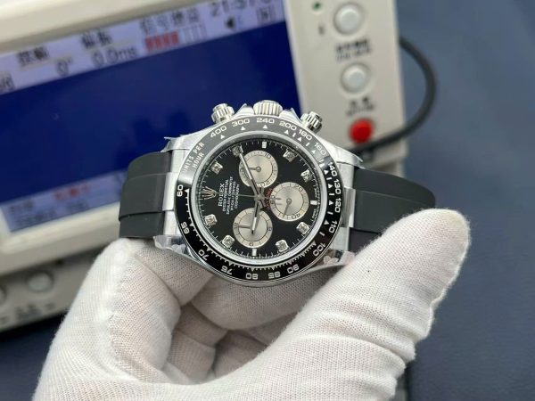 Đồng Hồ Rolex Replica 11 Cosmograph Daytona 126519LN Mặt Đen Dây Oysterflex Nhà Máy QF 40mm (2)