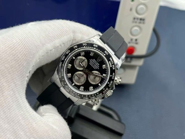 Đồng Hồ Rolex Replica 11 Cosmograph Daytona 126519LN Mặt Đen Dây Oysterflex Nhà Máy QF 40mm (2)