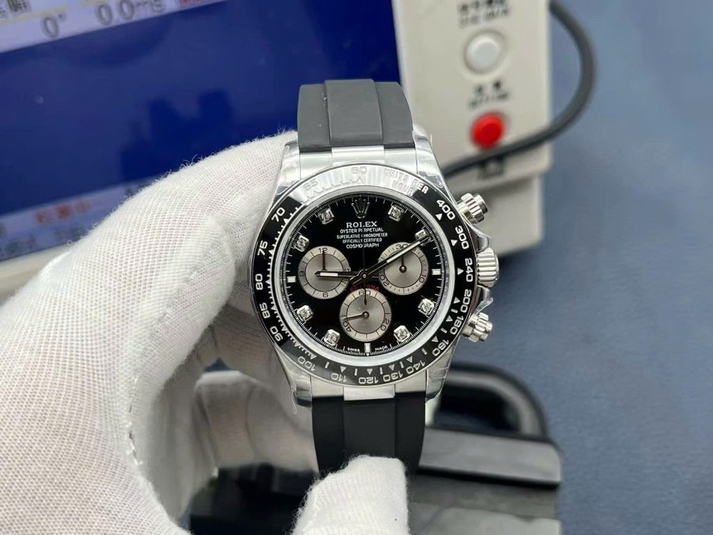 Đồng Hồ Rolex Replica 11 Cosmograph Daytona 126519LN Mặt Đen Dây Oysterflex Nhà Máy QF 40mm (2)