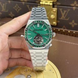 Đồng Hồ Audemars Piguet Rep 11 Royal Oak Selfwinding Flying Tourbillon 26730BC Mặt Xanh Lá Cây Đính Đá Baguette 41mm (2)