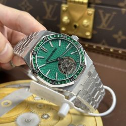 Đồng Hồ Audemars Piguet Rep 11 Royal Oak Selfwinding Flying Tourbillon 26730BC Mặt Xanh Lá Cây Đính Đá Baguette 41mm (2)