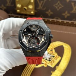 Đồng Hồ Audemars Piguet Replica 11 Royal Oak Concept Flying Tourbillon UAE Version Dây Cao Su Đỏ 42mm (2)