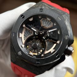 Đồng Hồ Audemars Piguet Replica 11 Royal Oak Concept Flying Tourbillon UAE Version Dây Cao Su Đỏ 42mm (2)