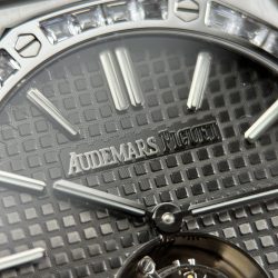 Đồng Hồ Audemars Piguet Replica 11 Royal Oak Selfwinding Flying Tourbillon 26730BC Mặt Xám Đính Đá Baguette 41mm (2)