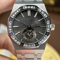 Đồng Hồ Audemars Piguet Replica 11 Royal Oak Selfwinding Flying Tourbillon 26730BC Mặt Xám Đính Đá Baguette 41mm (2)