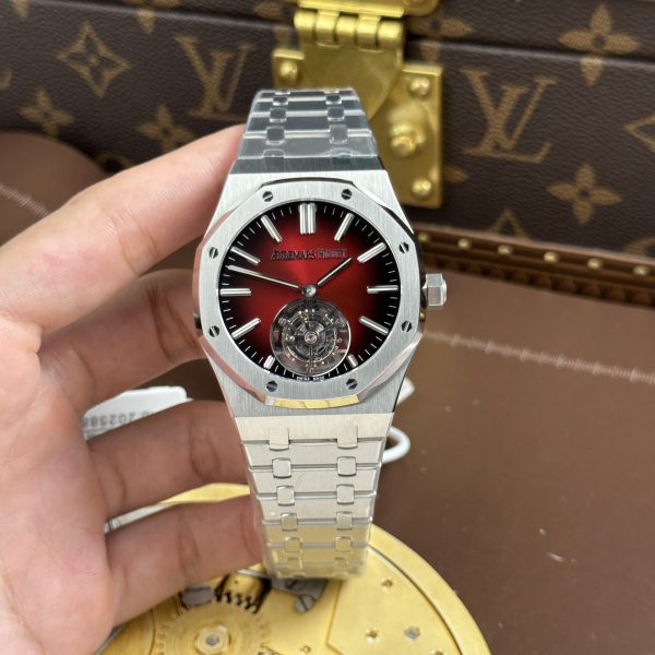 Đồng Hồ Audemars Piguet Royal Oak Selfwinding Flying Tourbillon 26730ST Rep 11 Mặt Số Màu Đỏ Tía 41mm (8)