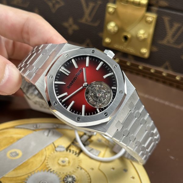 Đồng Hồ Audemars Piguet Royal Oak Selfwinding Flying Tourbillon 26730ST Rep 11 Mặt Số Màu Đỏ Tía 41mm (8)