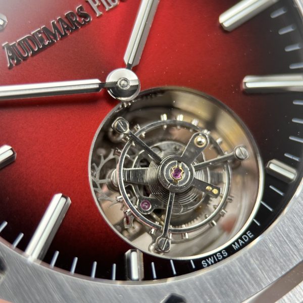 Đồng Hồ Audemars Piguet Royal Oak Selfwinding Flying Tourbillon 26730ST Rep 11 Mặt Số Màu Đỏ Tía 41mm (8)