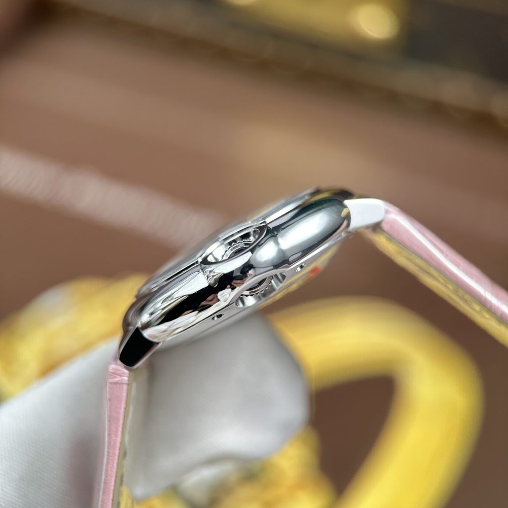 Đồng Hồ Cartier Ballon Bleu Rep 11 Nữ Dây Da Màu Hồng Nhà Máy AF 33mm (2)