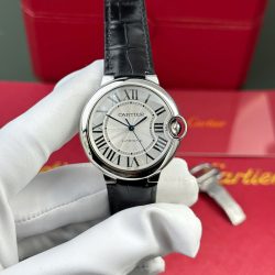 Đồng Hồ Cartier Ballon Bleu Replica 11 Nữ Mặt Trắng Dây Da Nhà Máy AF 33mm (2)