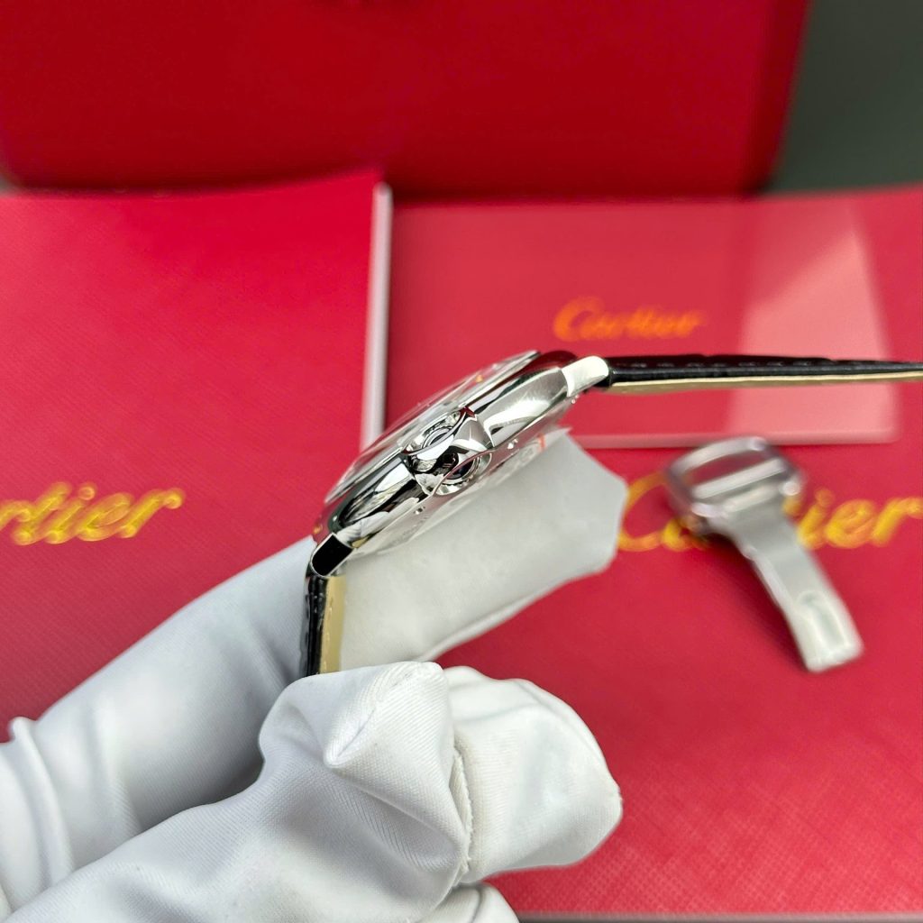 Đồng Hồ Cartier Ballon Bleu Replica 11 Nữ Mặt Trắng Dây Da Nhà Máy AF 33mm (2)